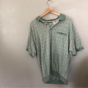 vintage green pattern t shirt 90s!